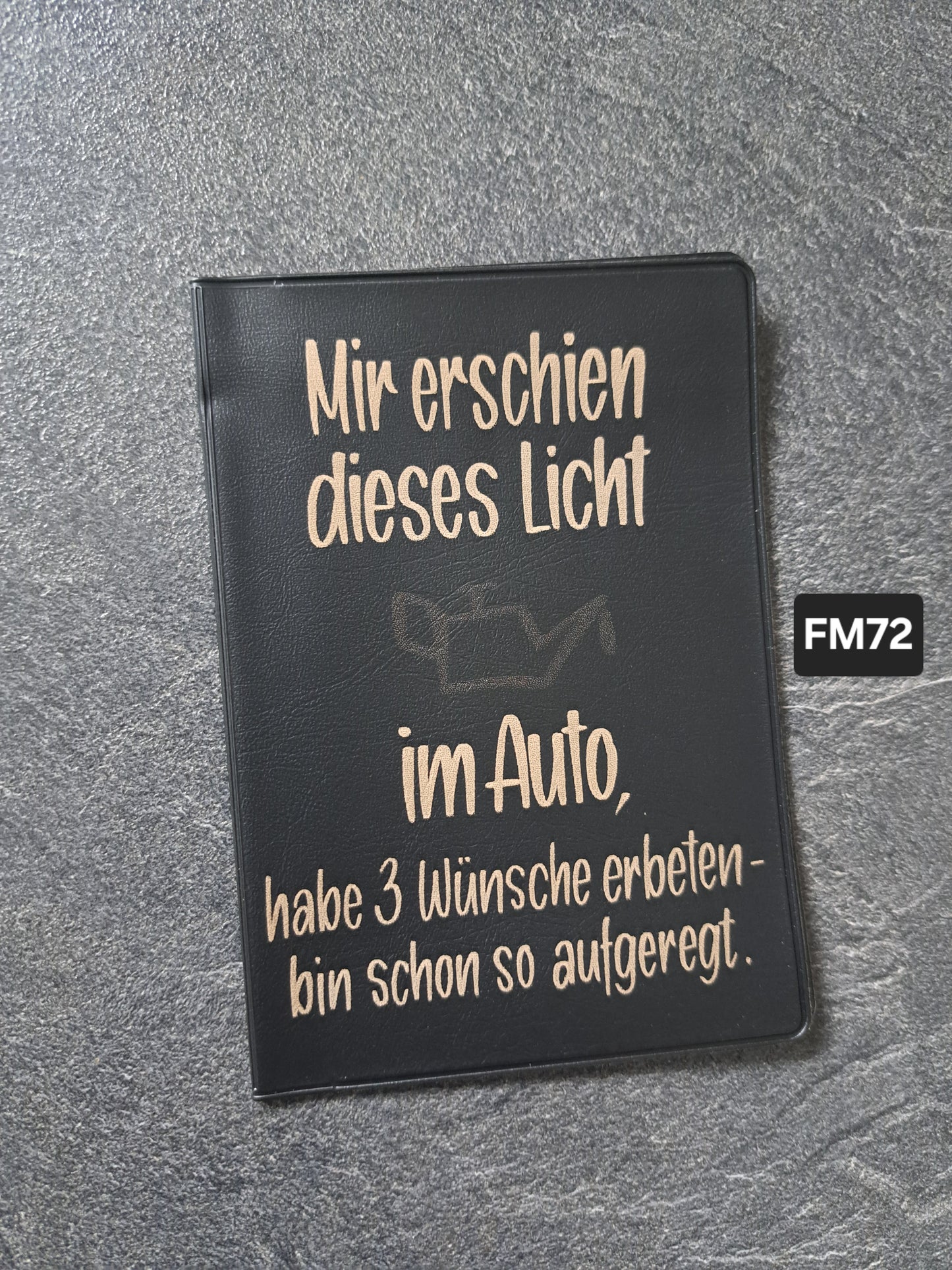Fahrzeugscheinmappe Gravurdekor Mir erschien dieses Licht...