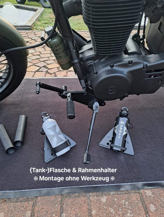 Suzuki Savage LS650 (Tank-)Flasche & Rahmenhalter Punisher Oldscho