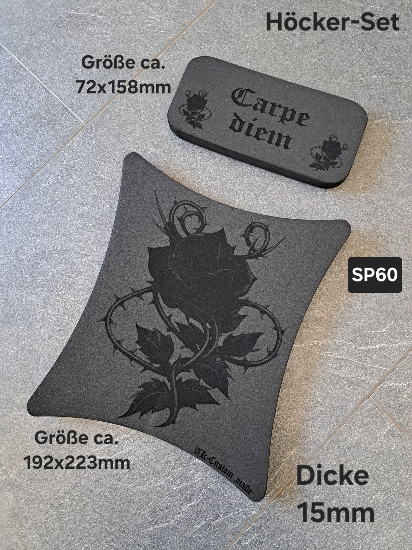 Sitzpad/Sitzplatte Rose Carpe diem Moosgummi Höcker-Set 15mm