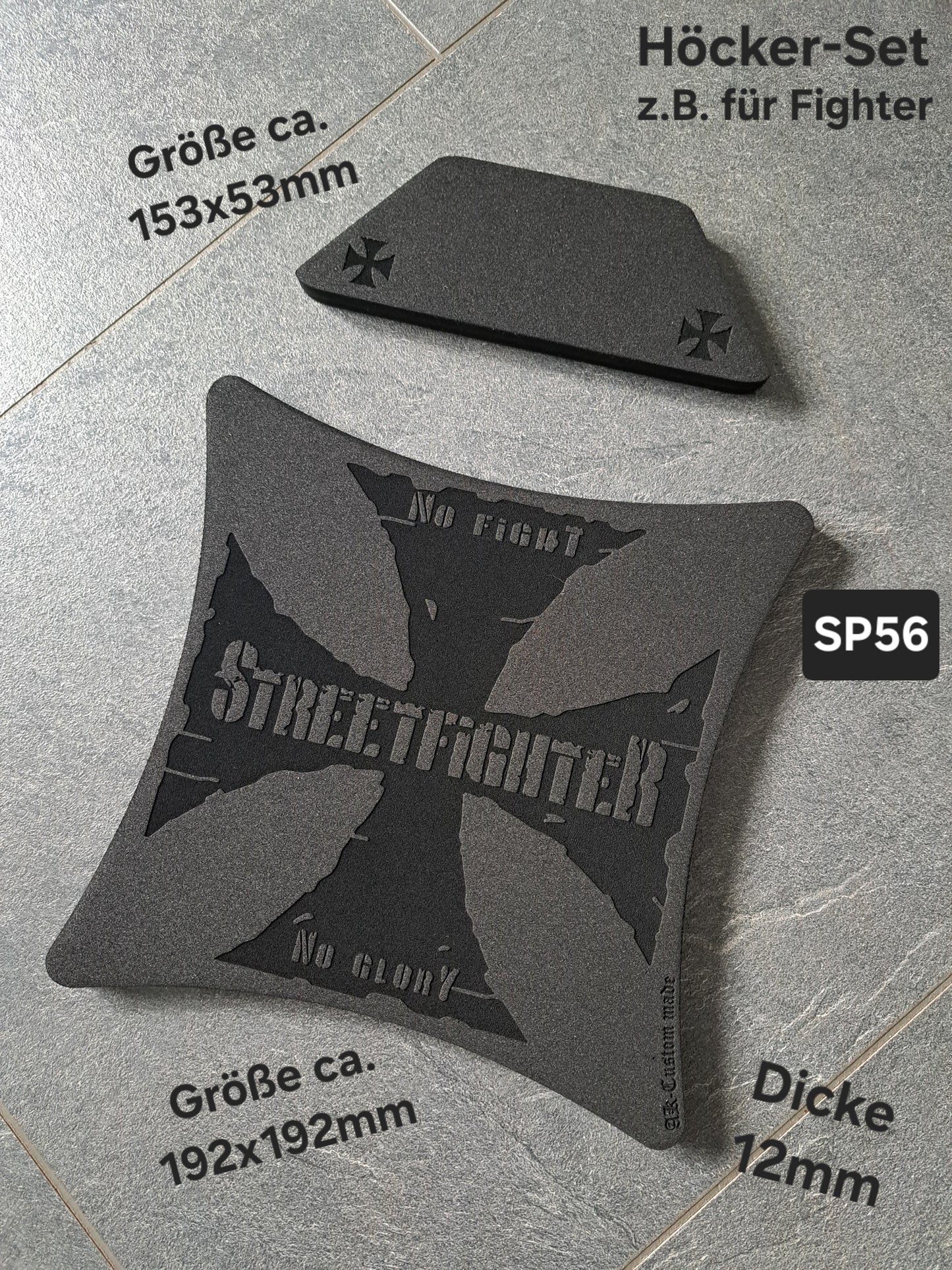 Sitzpad/Sitzplatte Eis. Kreuz STREETFIGHTER Moosgummi Höcker-Set 12mm