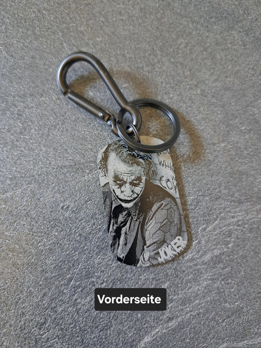 Schlüsselanhänger Dog-Tag Gravur Joker Hast du jemals...