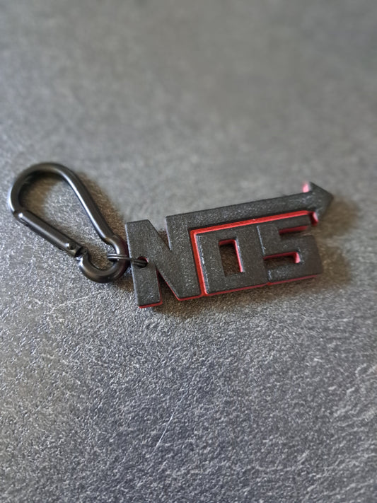 Schlüsselanhänger Schriftzug NOS schwarz/rot