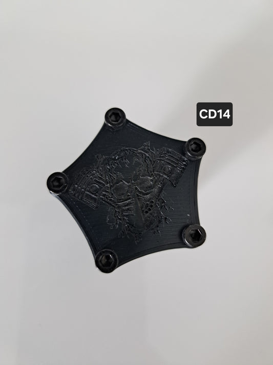 Customdeckel Pentagon Gravur Totenkopf