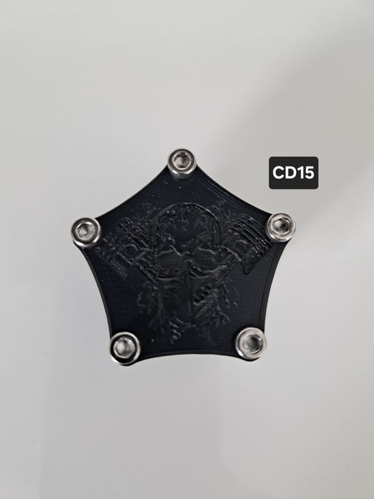 Customdeckel Pentagon Gravur Totenkopf