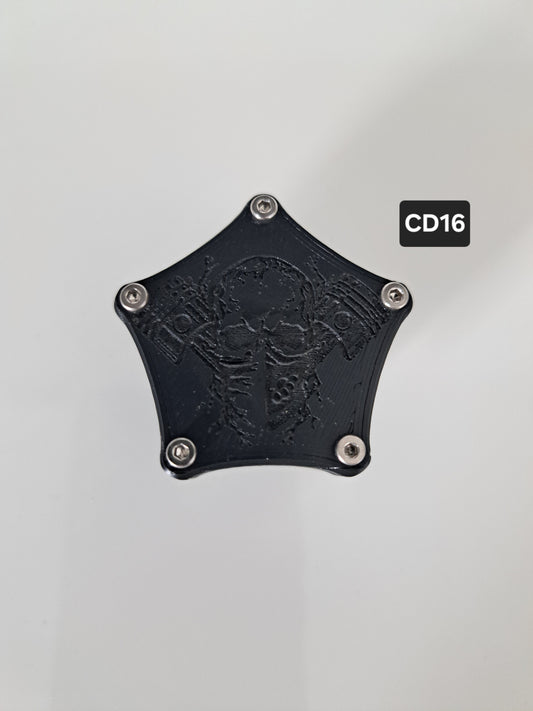 Customdeckel Pentagon Gravur Totenkopf