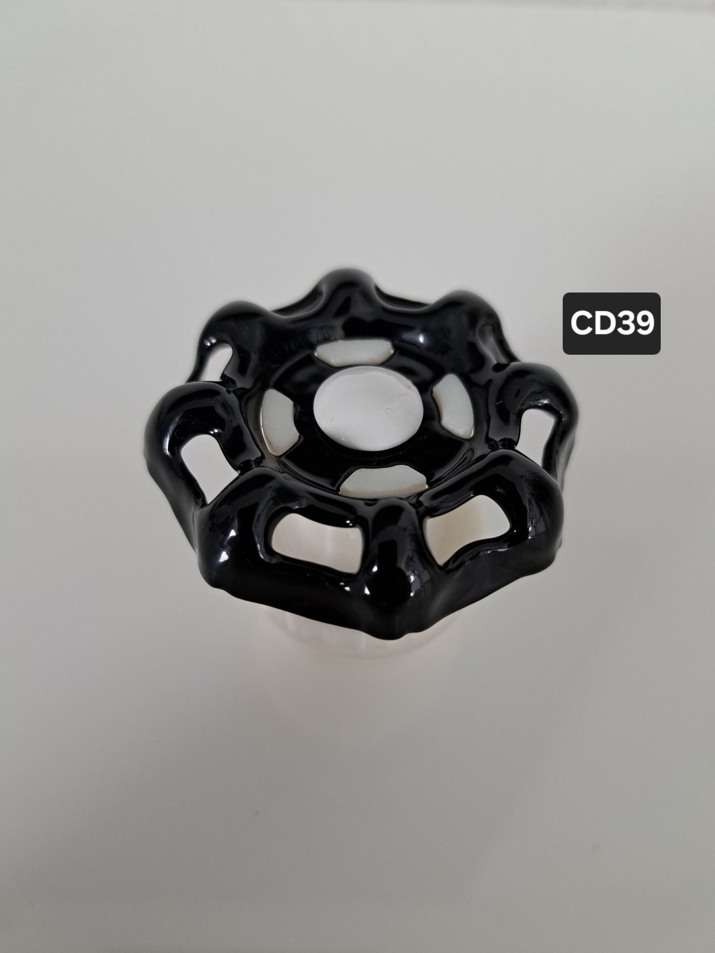 Customdeckel NOS-Handrad schwarz/weiß