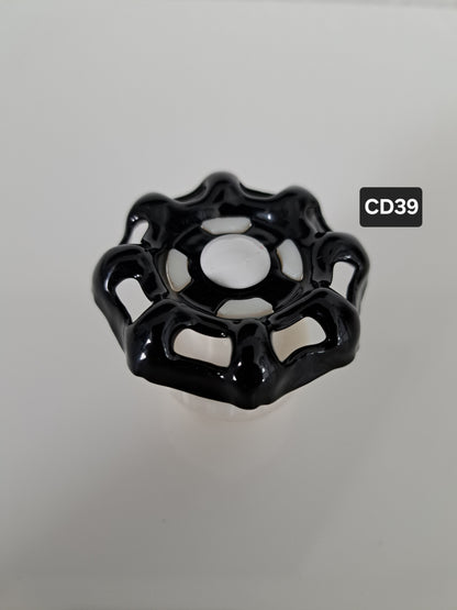 Customdeckel NOS-Handrad schwarz/weiß