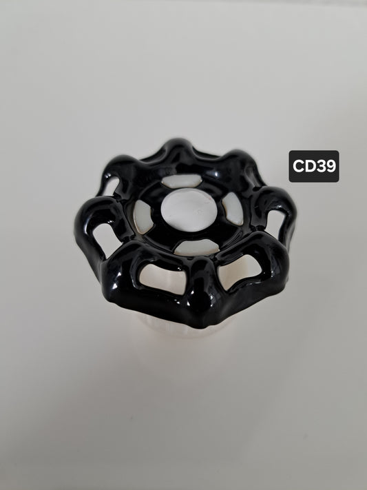 Customdeckel NOS-Handrad schwarz/weiß