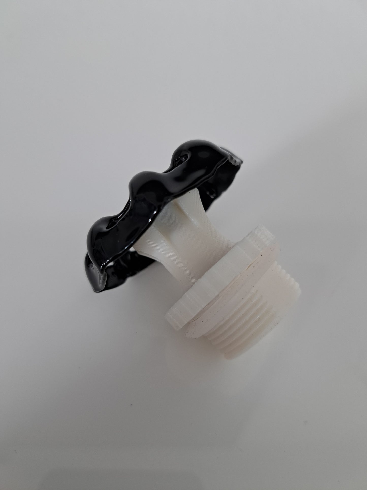 Customdeckel NOS-Handrad schwarz/weiß