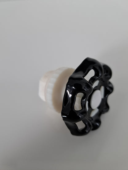 Customdeckel NOS-Handrad schwarz/weiß