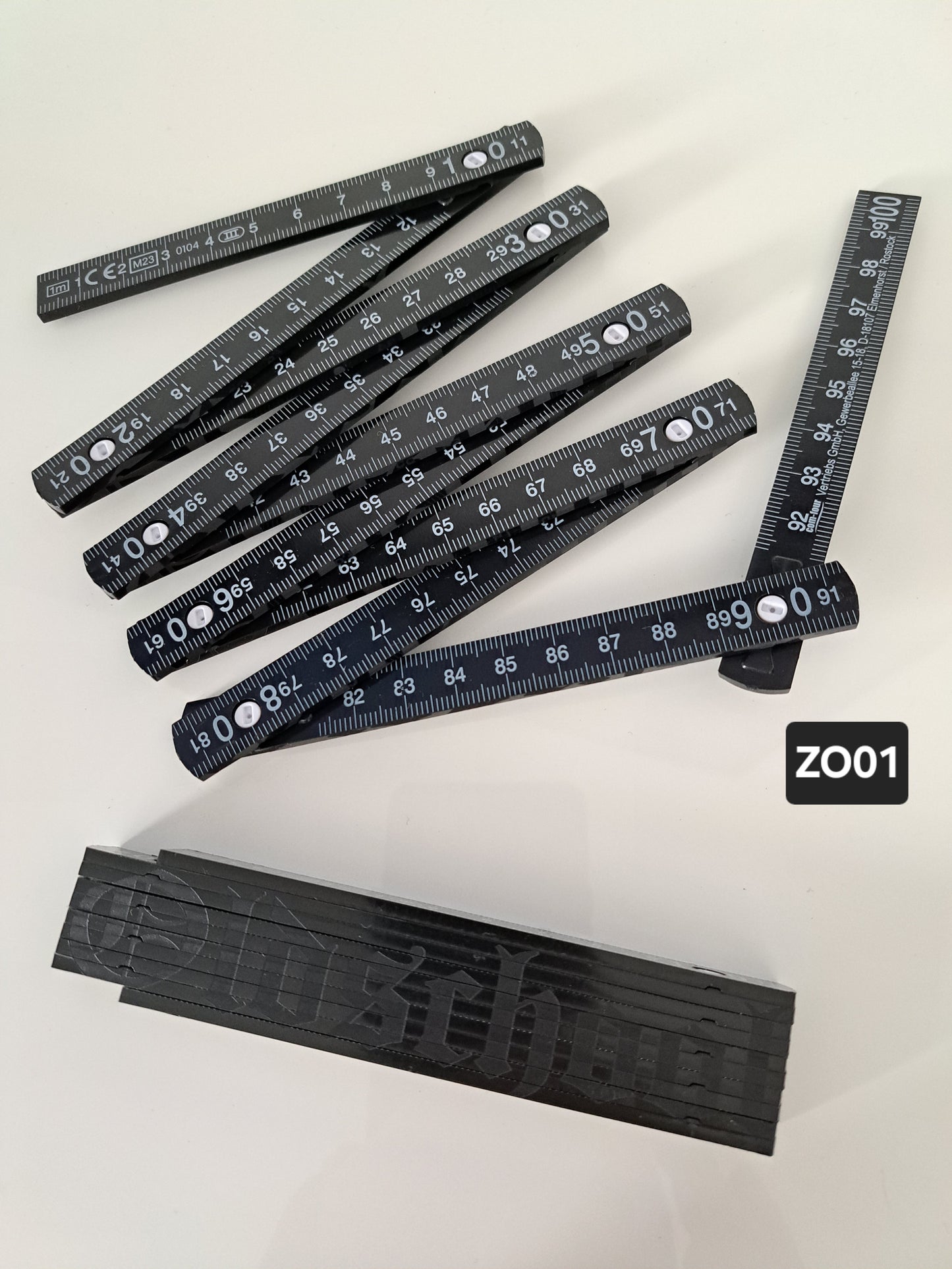 Zollstock dezente Gravur Oldschool