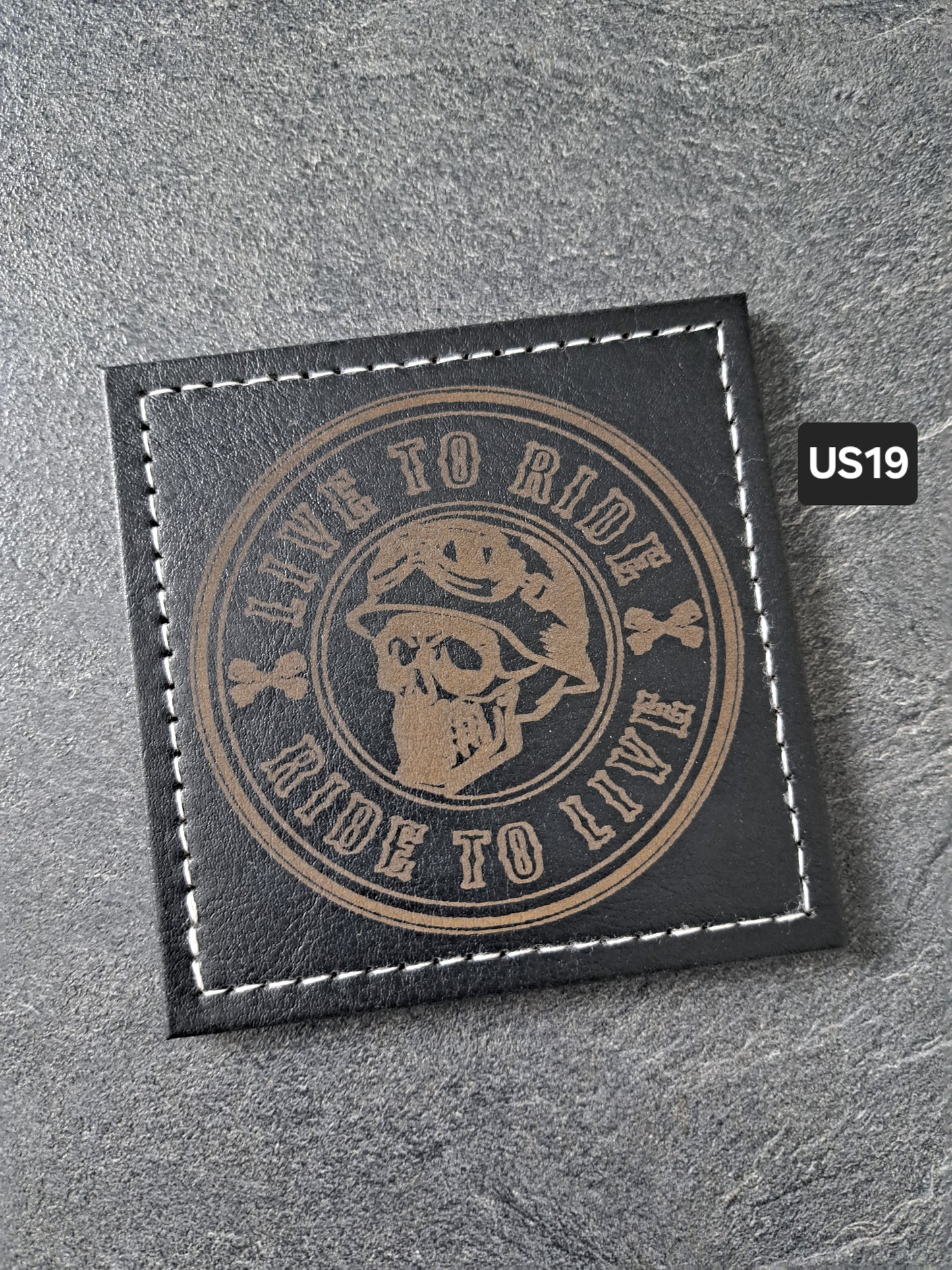 Untersetzer PU Live to ride Totenkopf