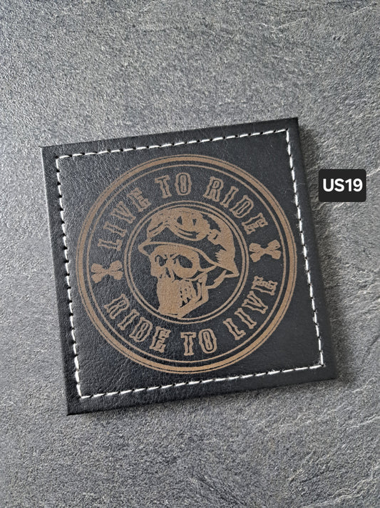 Untersetzer PU Live to ride Totenkopf