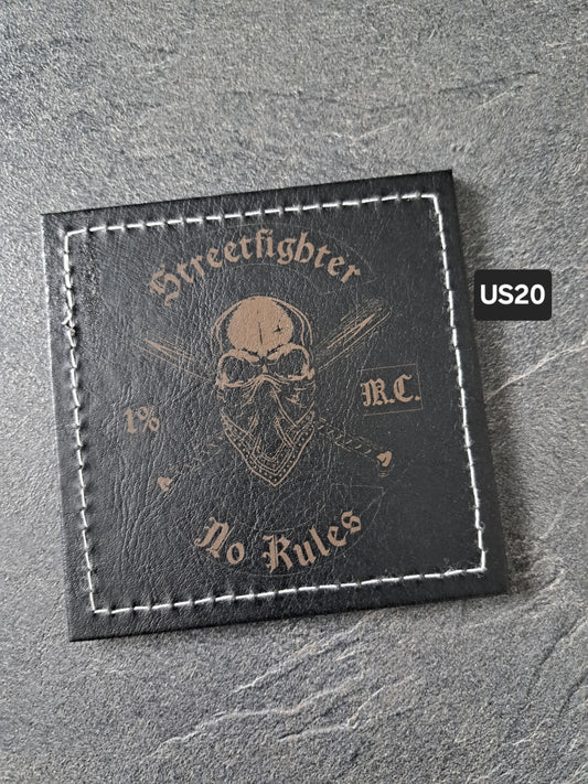 Untersetzer PU Streetfighter Totenkopf No Rules