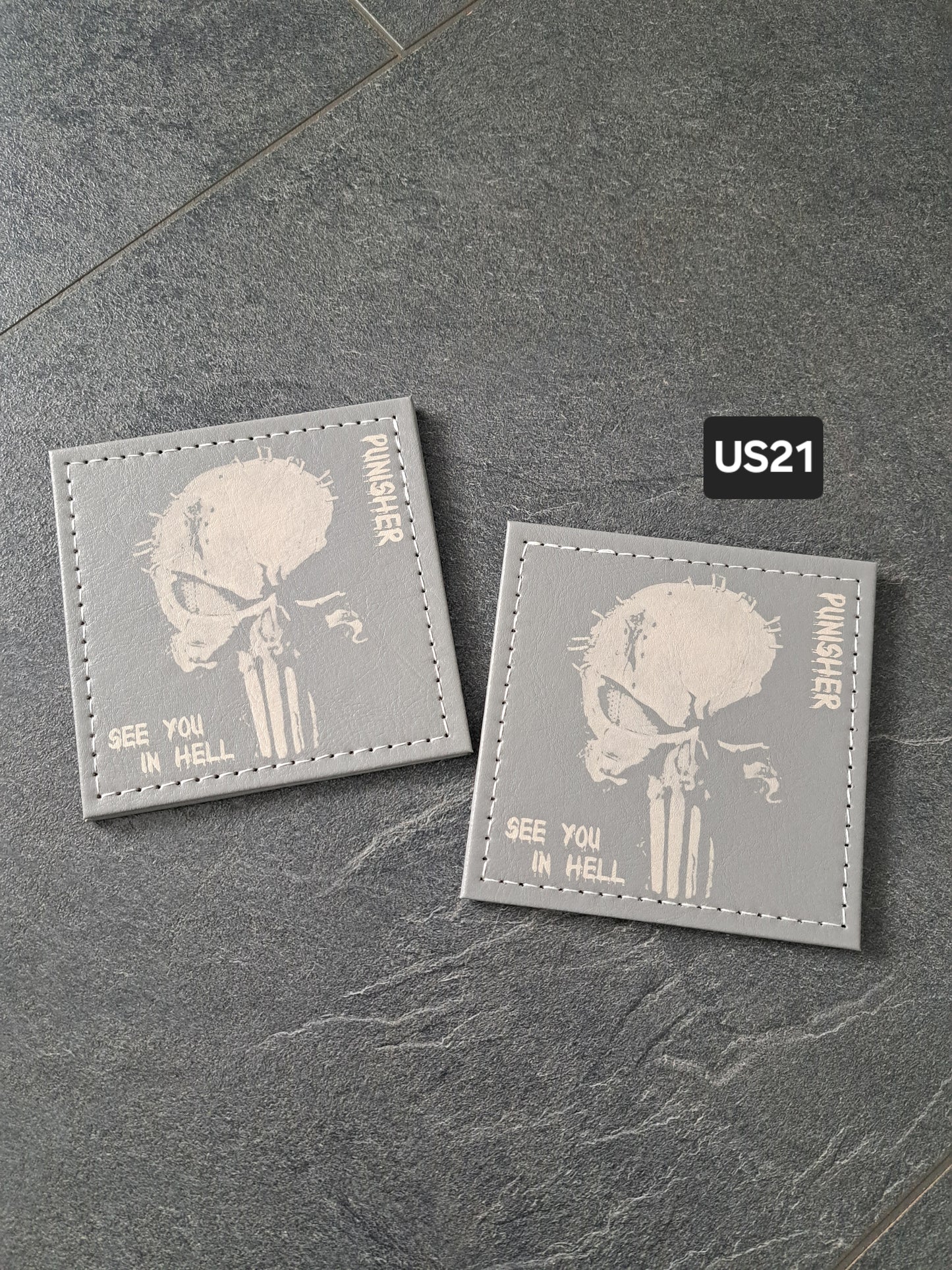 Untersetzer PU Punisher see you in hell