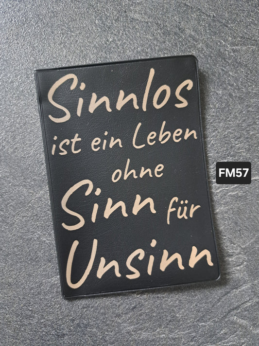 Fahrzeugscheinmappe Gravurdekor Sinn für Unsinn