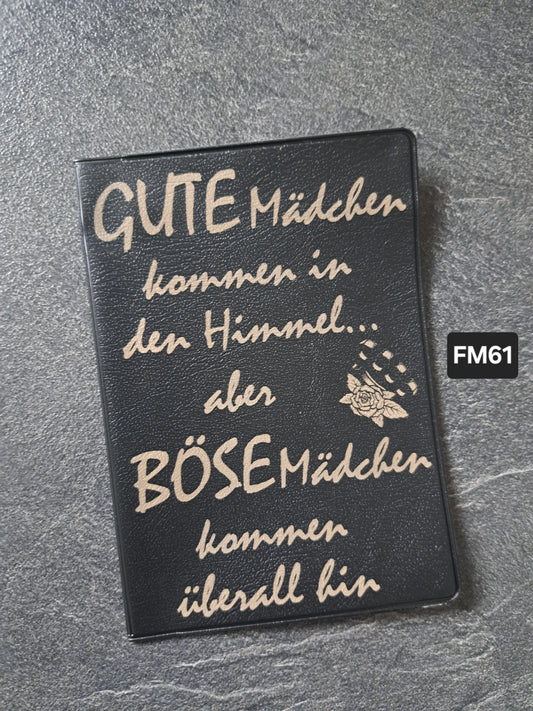 Fahrzeugscheinmappe Gravurdekor Gute Mädchen