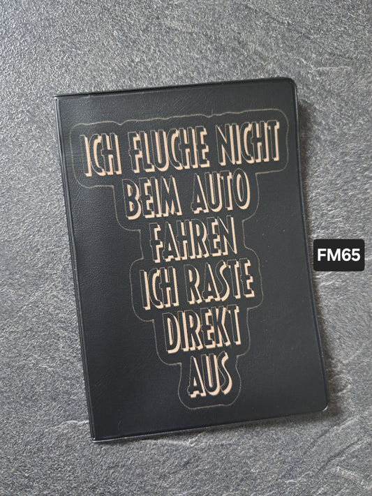 Fahrzeugscheinmappe Gravurdekor Ich fluche nicht...