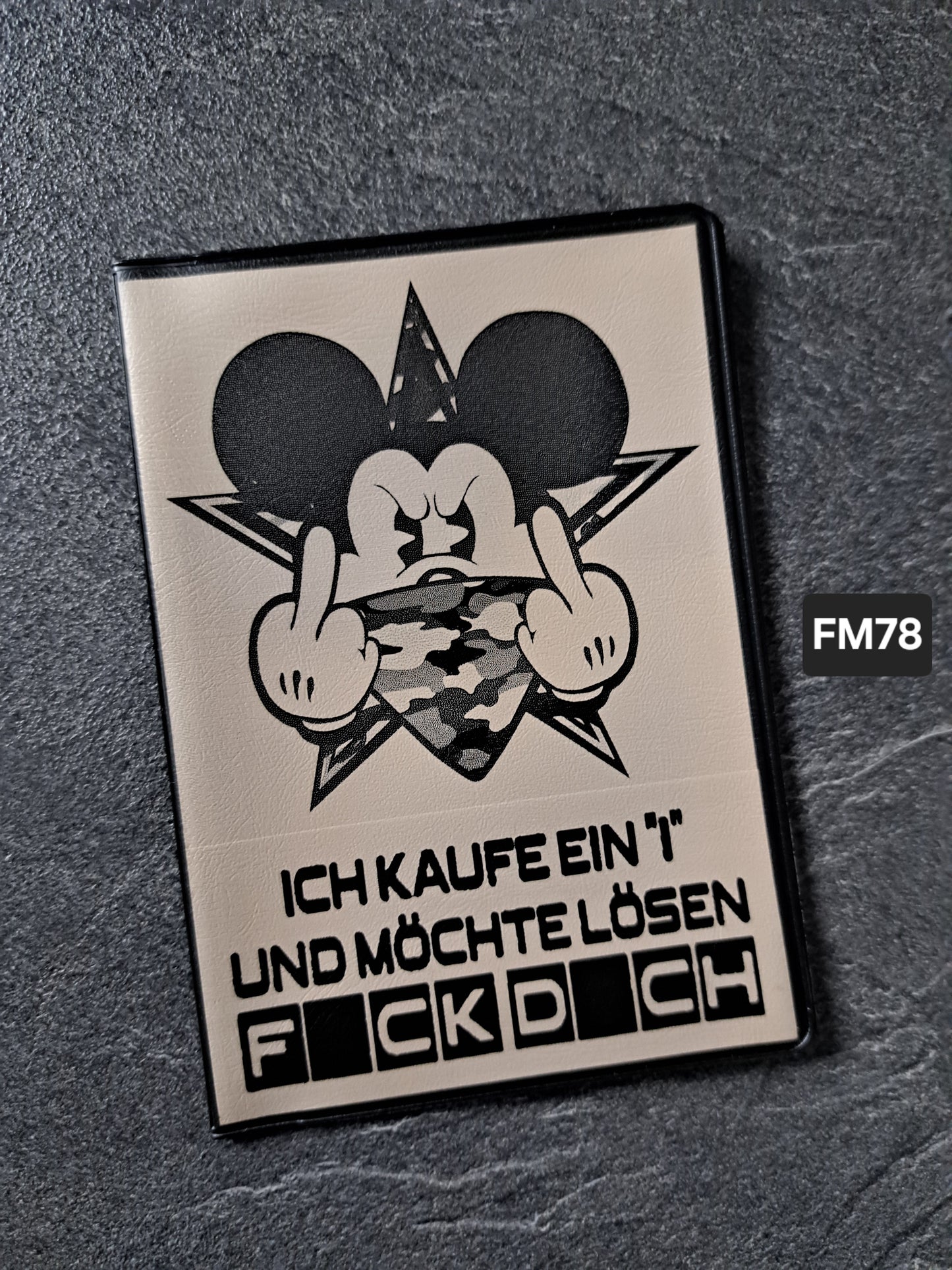 Fahrzeugscheinmappe Gravurdekor MM Ich kaufe ein I...