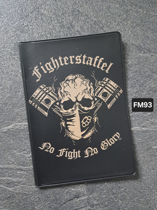 Fahrzeugscheinmappe Gravurdekor Fighterstaffel Totenkopf