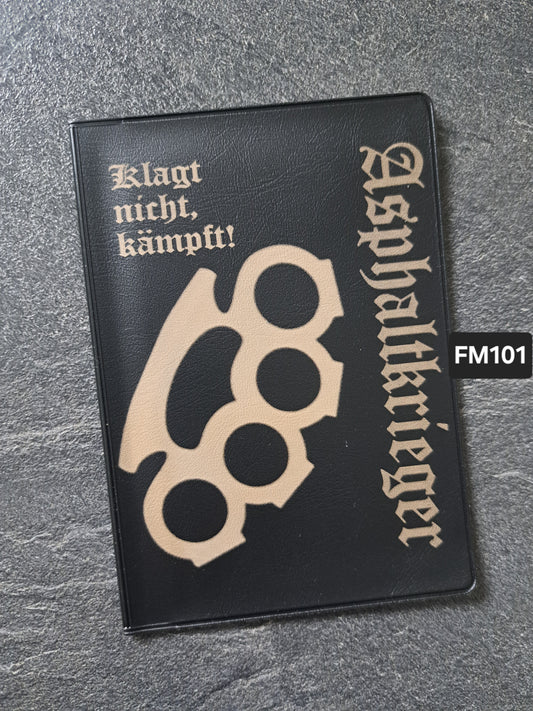 Fahrzeugscheinmappe Gravurdekor Asphaltkrieger Schlagring