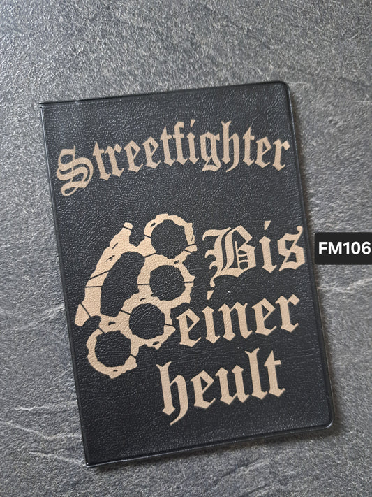 Fahrzeugscheinmappe Gravurdekor SF Schlagring Bis einer heult