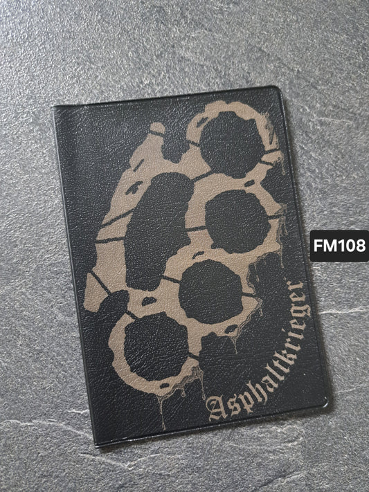 Fahrzeugscheinmappe Gravurdekor Schlagring Asphaltkrieger