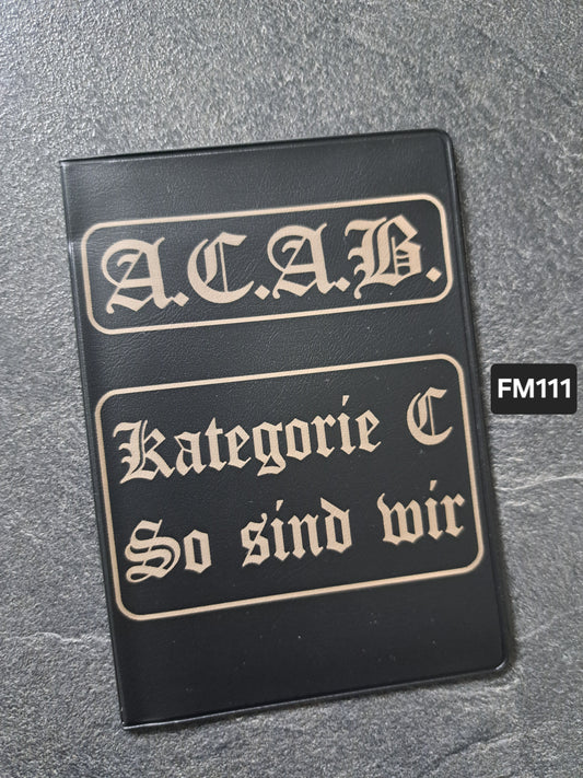 Fahrzeugscheinmappe Gravurdekor A.C.A.B. Kategorie C