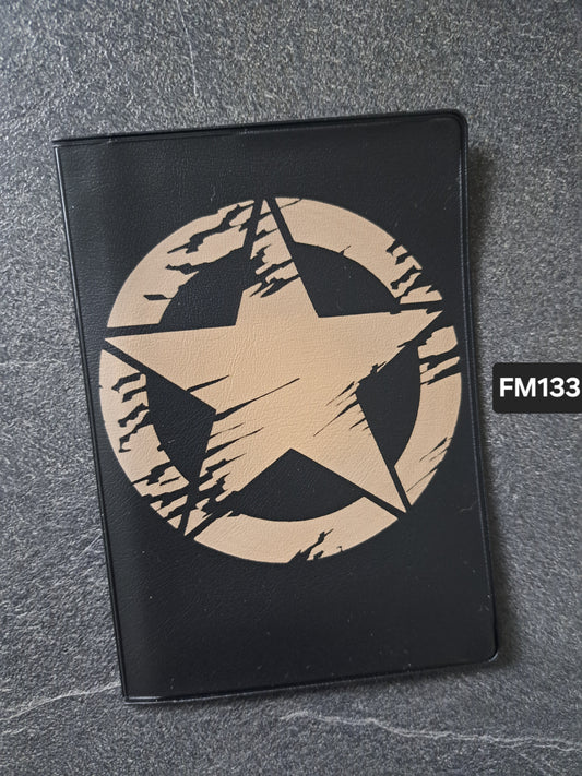Fahrzeugscheinmappe Gravurdekor Armystern