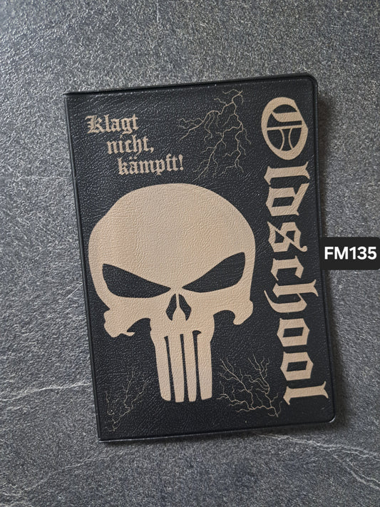 Fahrzeugscheinmappe Gravurdekor Punisher Oldschool Blitze
