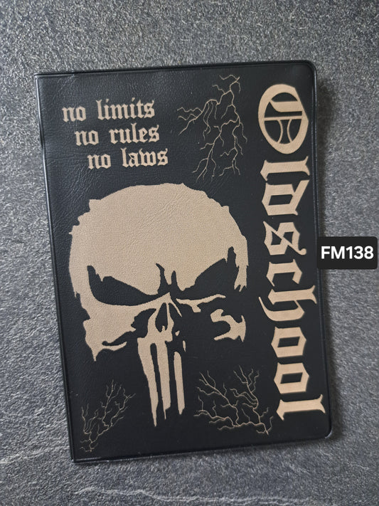 Fahrzeugscheinmappe Gravurdekor Punisher Oldschool Blitze...