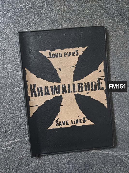 Fahrzeugscheinmappe Gravurdekor Eis. Kreuz Krawallbude
