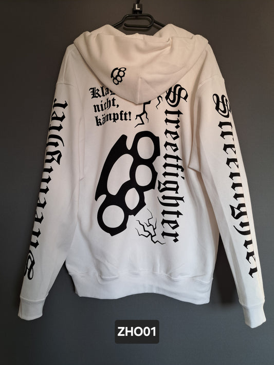 Zip-Hoodie Streetfighter Schlagring Klagt nicht,kämpft!