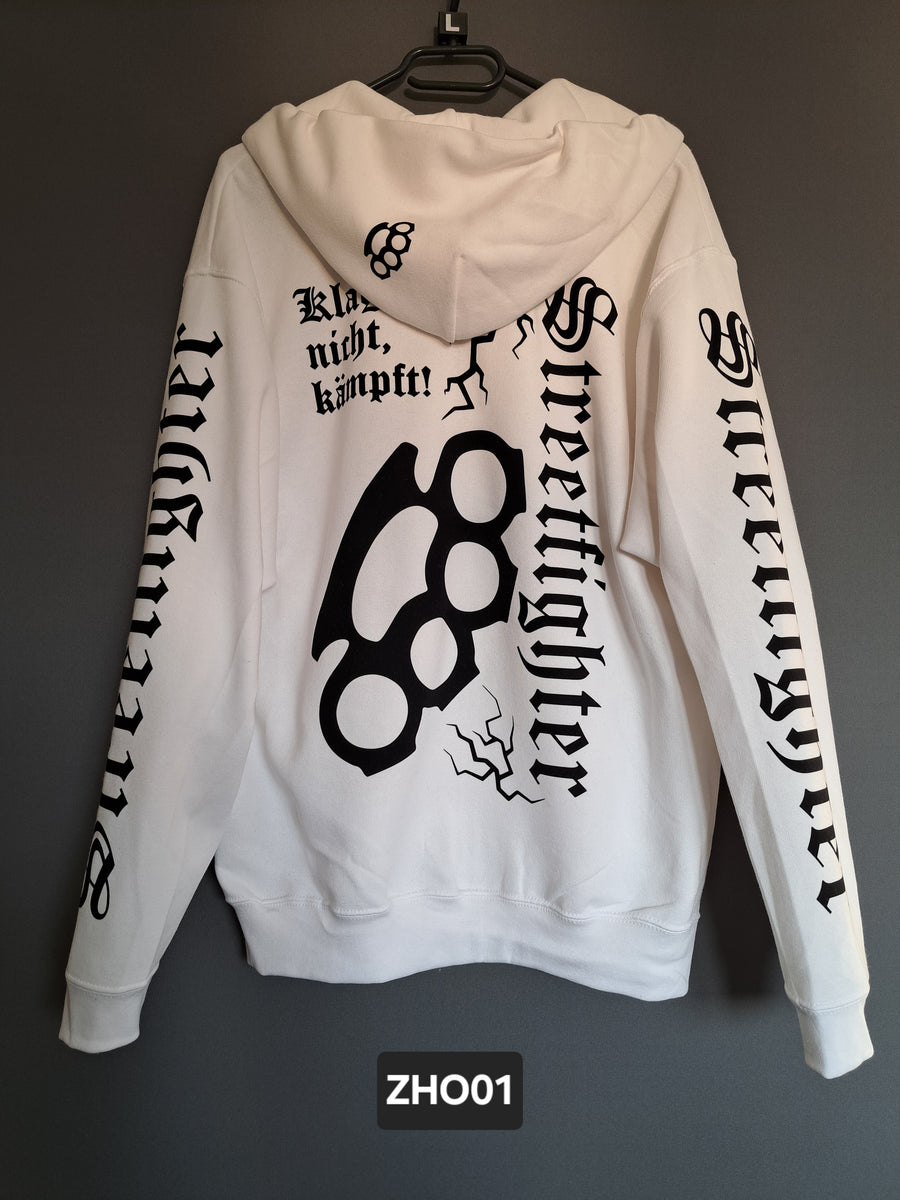 Zip-Hoodie Streetfighter Schlagring Klagt nicht,kämpft!