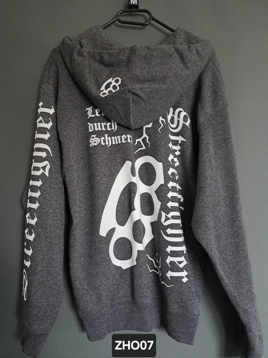 Zip-Hoodie SF Schlagring Lernen durch Schmerz