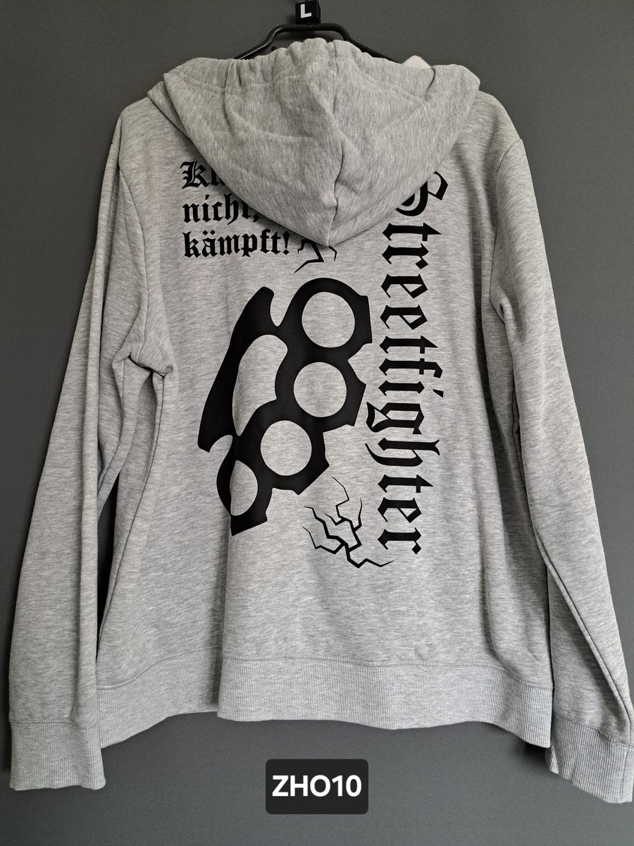 Zip-Hoodie Streetfighter Schlagring Klagt nicht, kämpft!