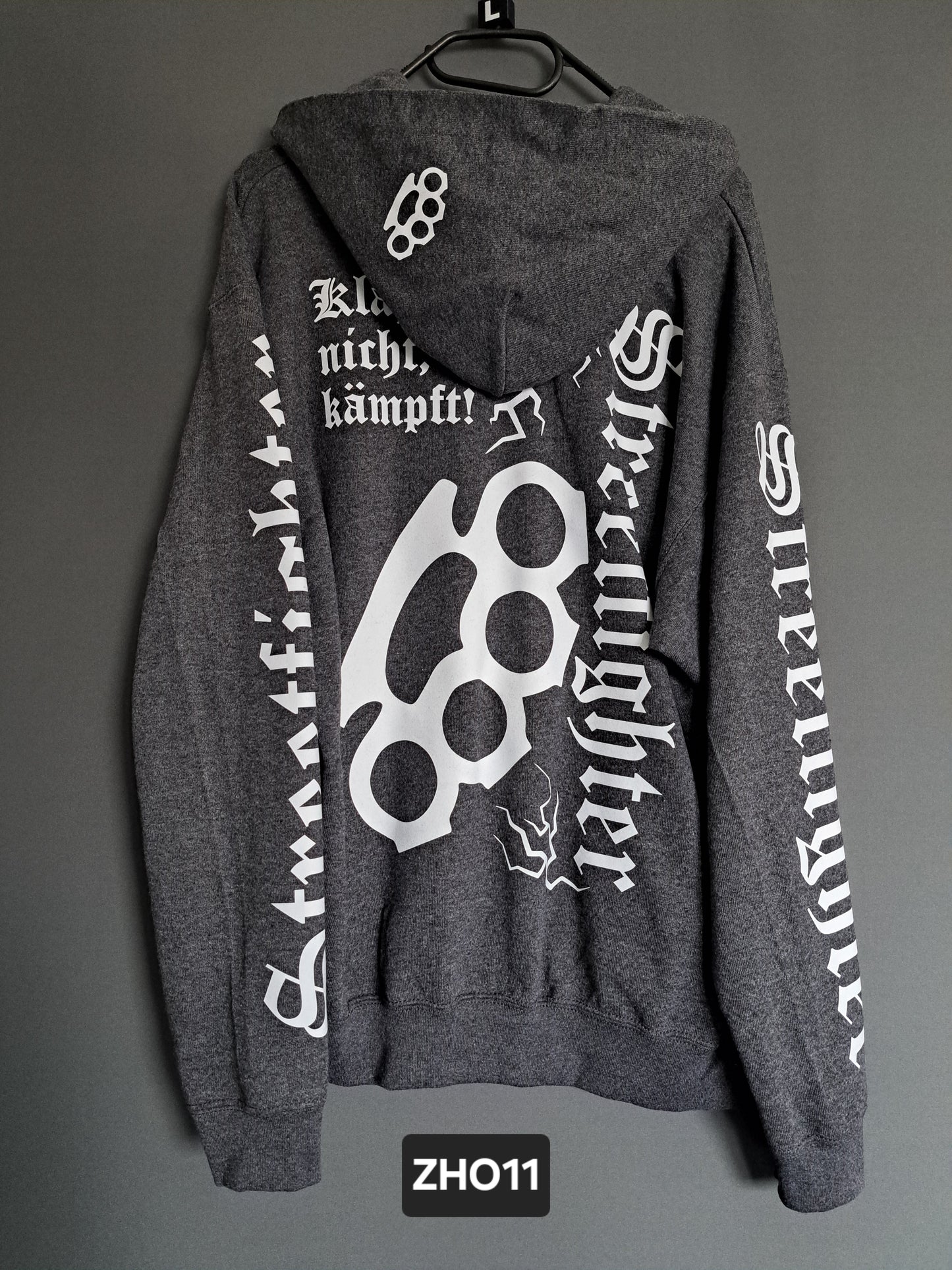 Zip-Hoodie Streetfighter Schlagring Klagt nicht,kämpft!