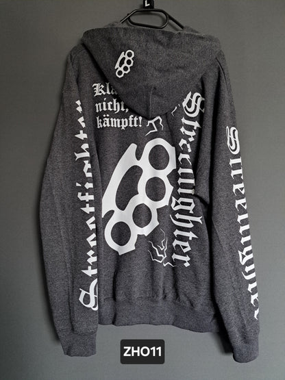 Zip-Hoodie Streetfighter Schlagring Klagt nicht,kämpft!