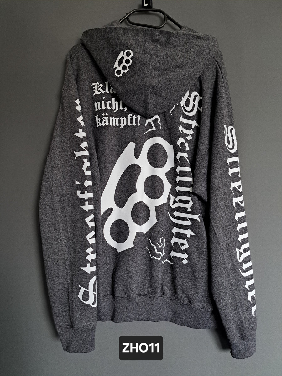 Zip-Hoodie Streetfighter Schlagring Klagt nicht,kämpft!