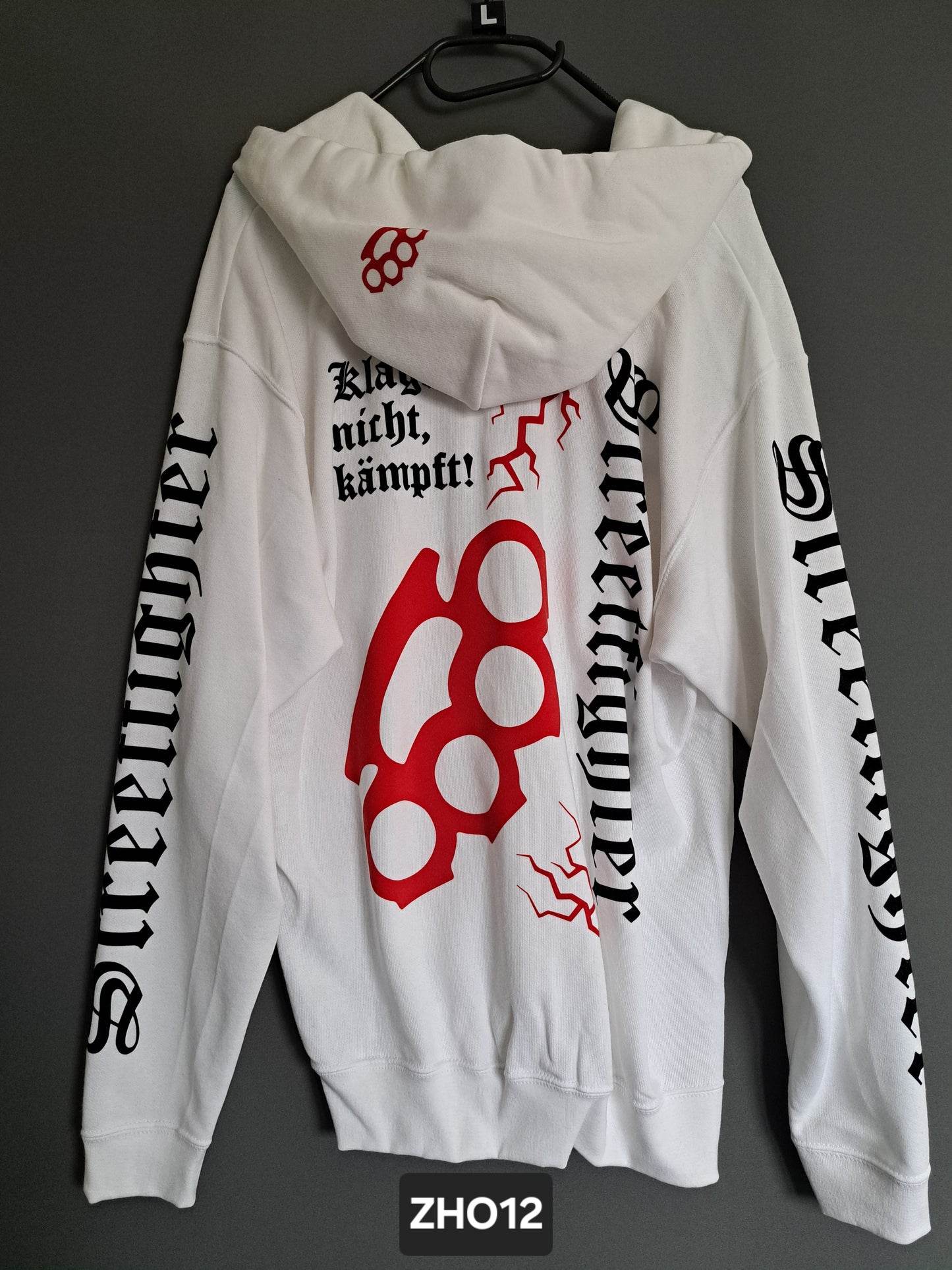 Zip-Hoodie Streetfighter Schlagring Klagt nicht,kämpft!