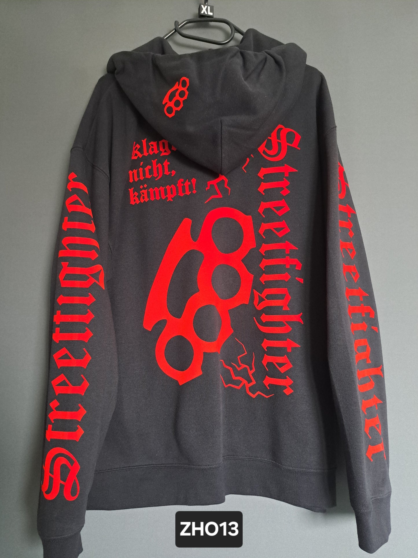 Zip-Hoodie Streetfighter Schlagring Klagt nicht,kämpft!