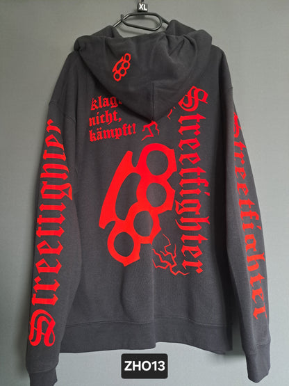 Zip-Hoodie Streetfighter Schlagring Klagt nicht,kämpft!