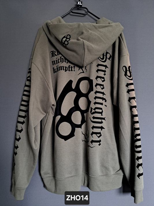 Zip-Hoodie Streetfighter Schlagring Klagt nicht,kämpft!