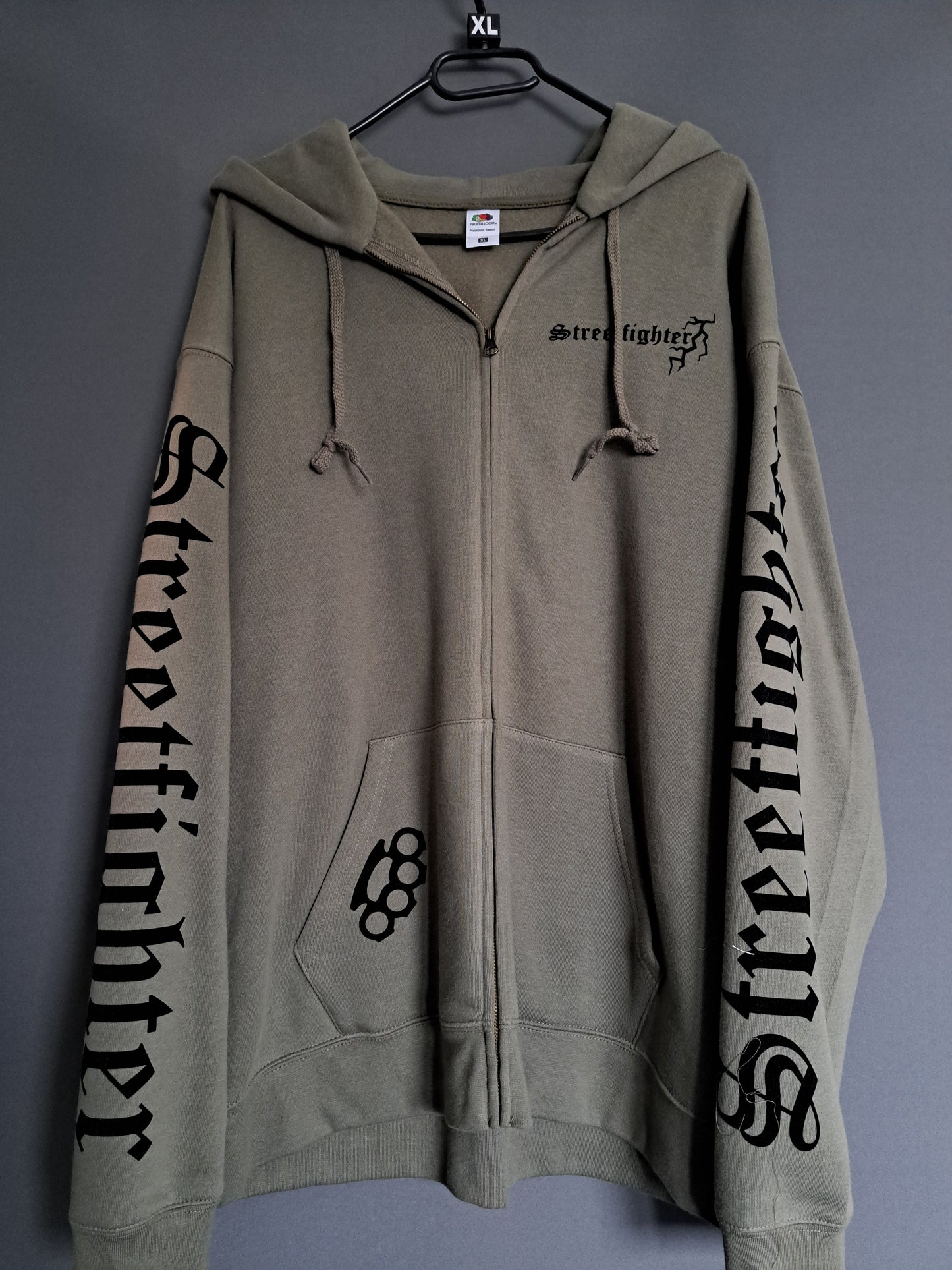 Zip-Hoodie Streetfighter Schlagring Klagt nicht,kämpft!