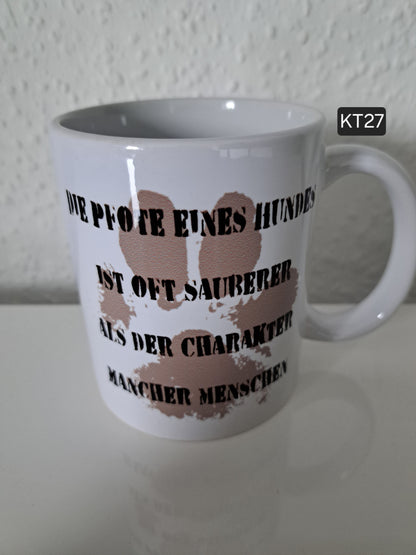 Kaffeetasse Die Pfote eines Hundes