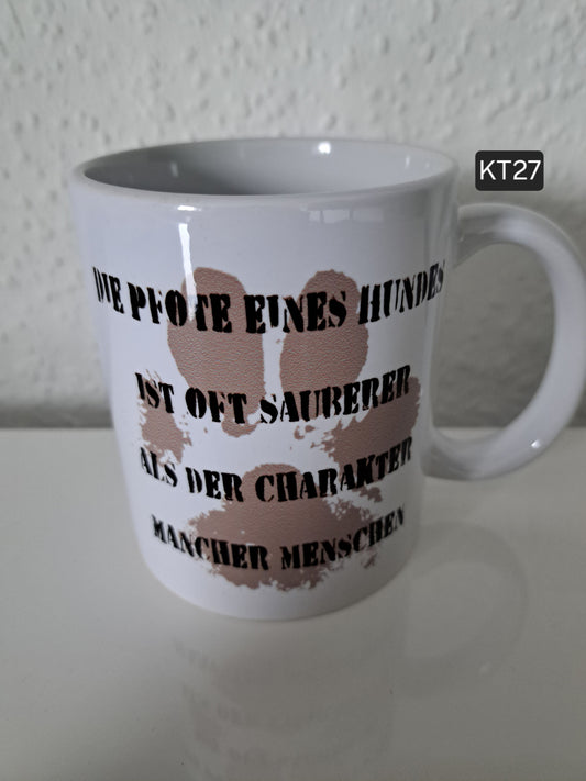 Kaffeetasse Die Pfote eines Hundes
