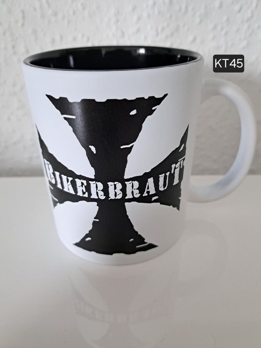 Kaffeetasse Bikerbraut Kreuz