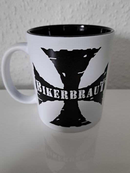 Kaffeetasse Bikerbraut Kreuz