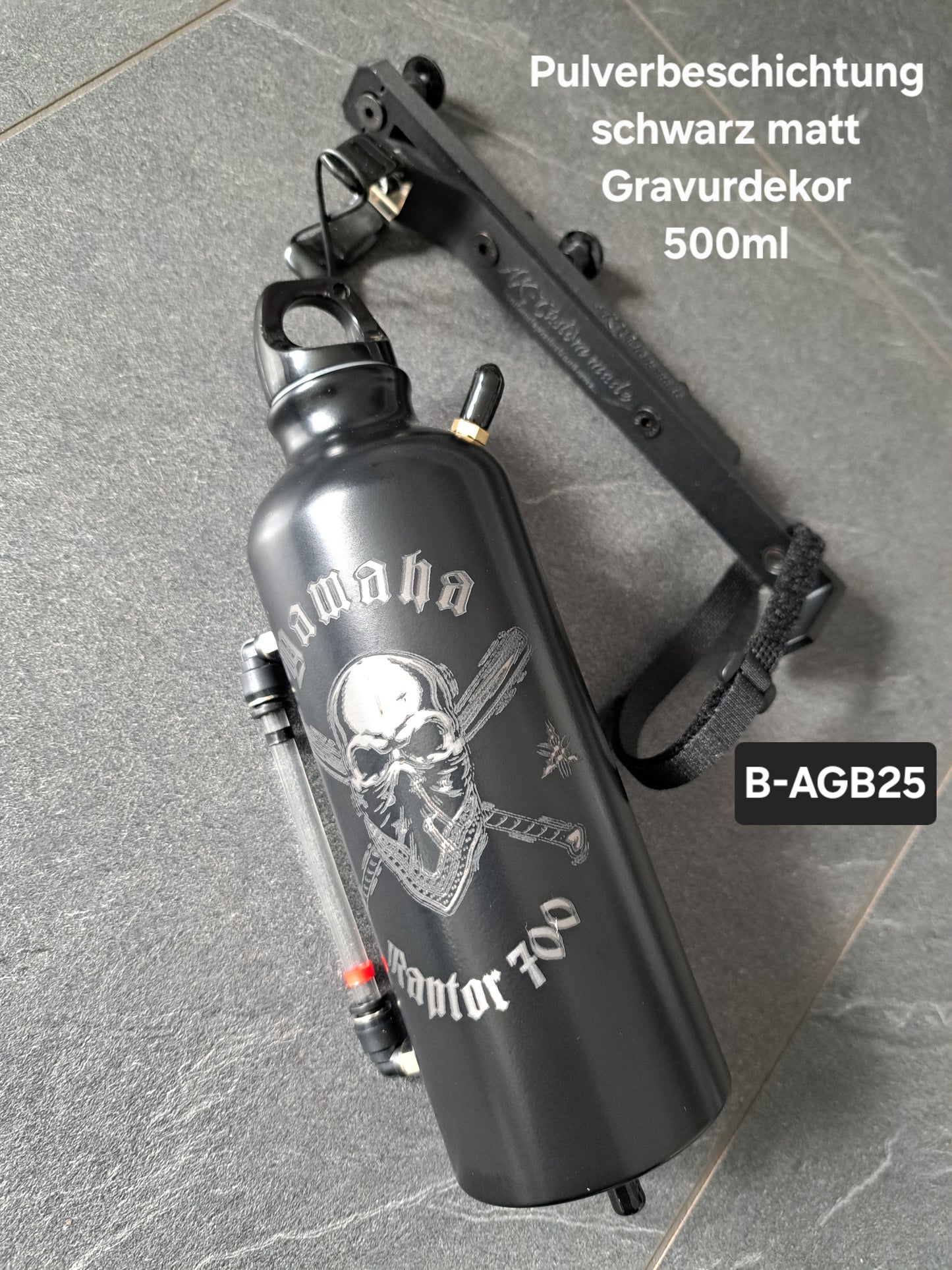 Ausgleichsbehälter Raptor700 Totenkopf & verst. Raptor-Halter SET