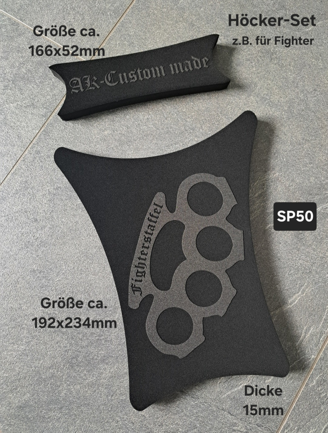 Sitzpad/Sitzplatte Fighterstaffel Schlagring Moosgummi Höcker-Set 15mm